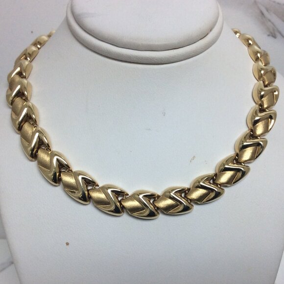 Lady's 14k Solid Real Heavy Yellow Gold XO Necklace 31.80gr 16'' - Picture 1 of 8